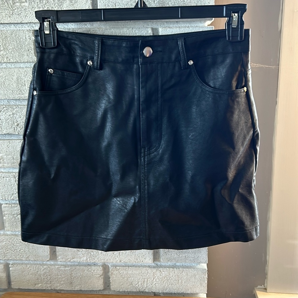 Faux Leather Mini Skirt